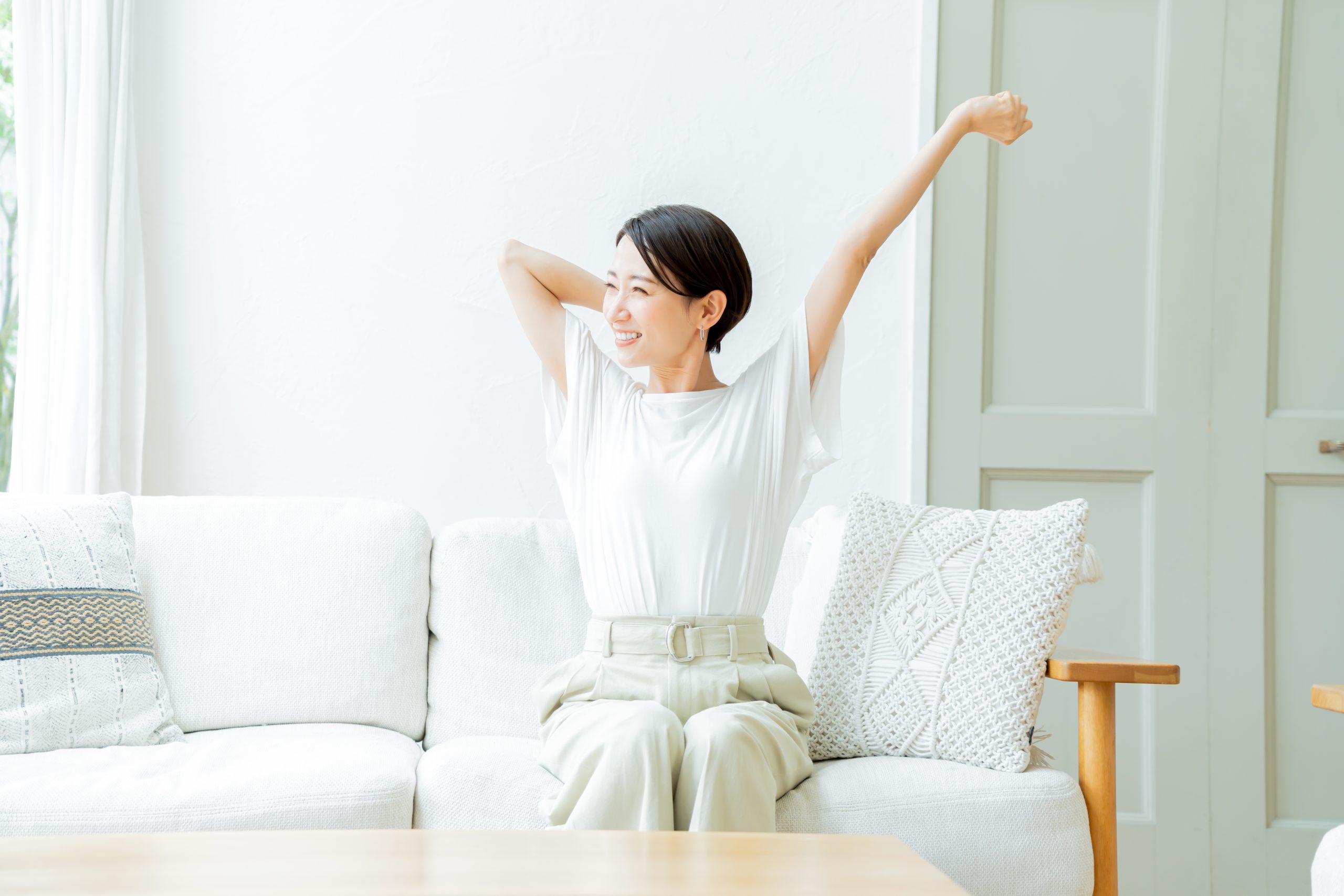 姿勢が改善した目覚めの良い朝