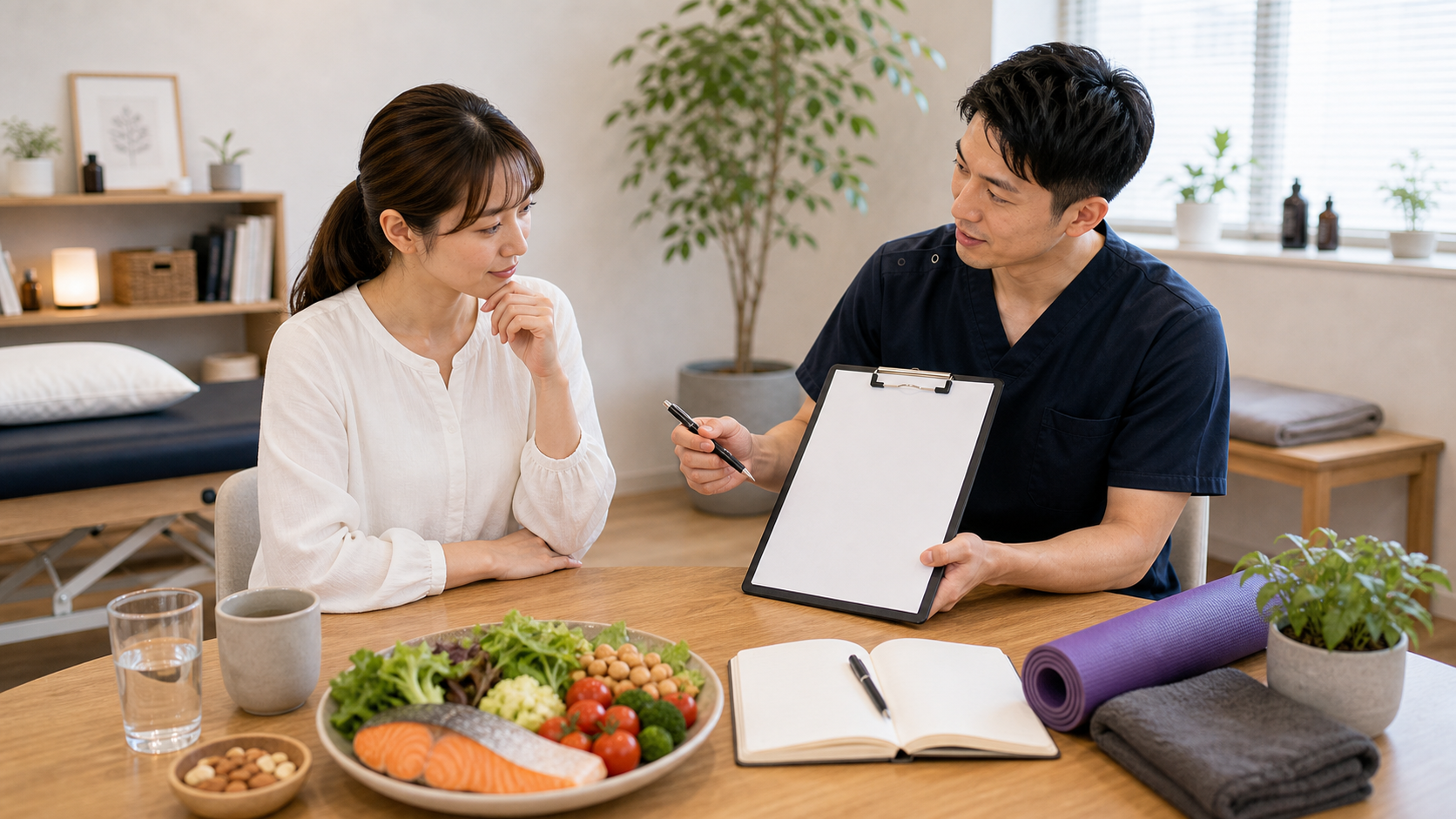 WHOの健康の定義を心身と生活習慣の視点から相談するイメージ