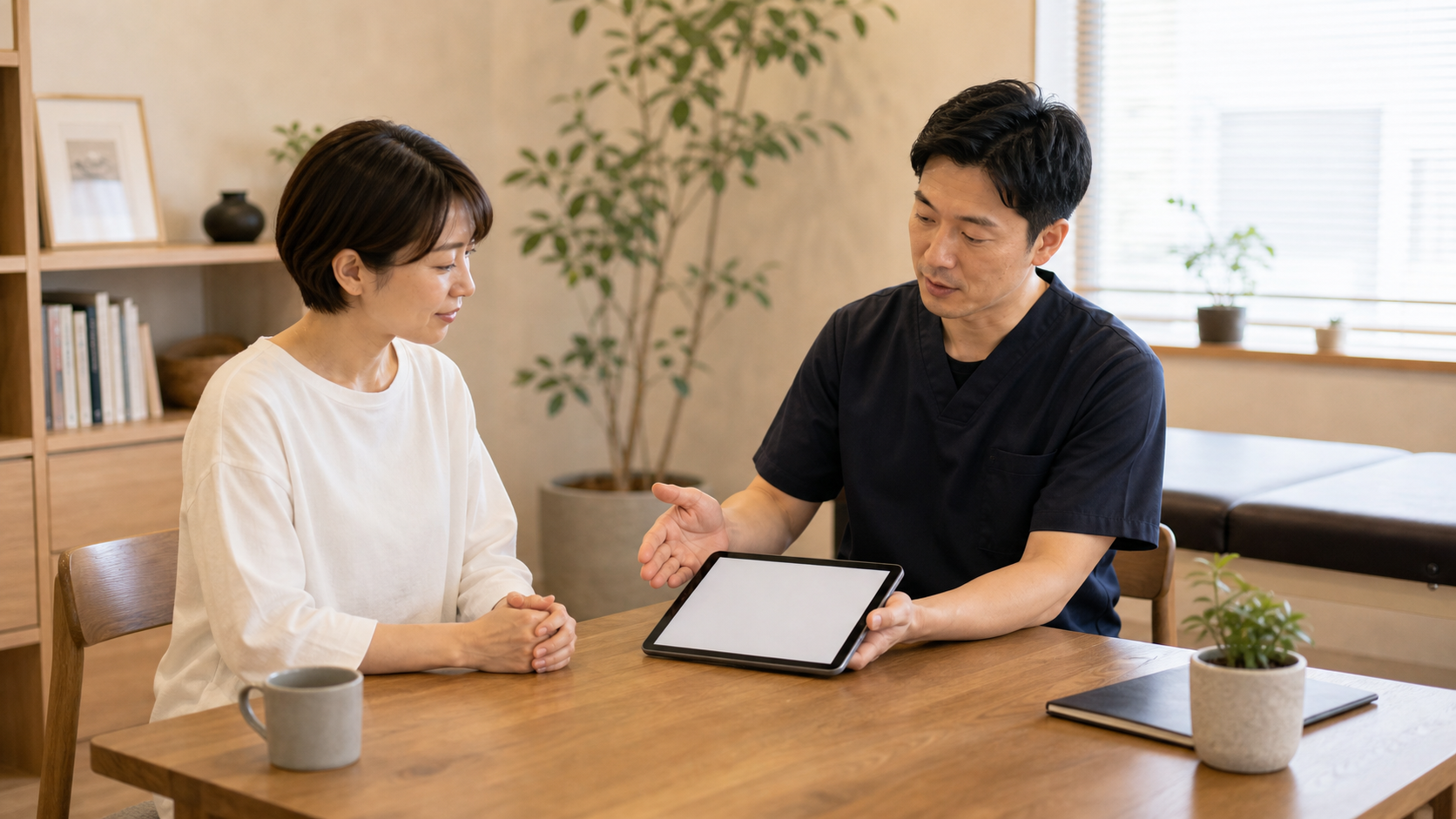 整体の効果と費用のバランスについて落ち着いて相談するイメージ