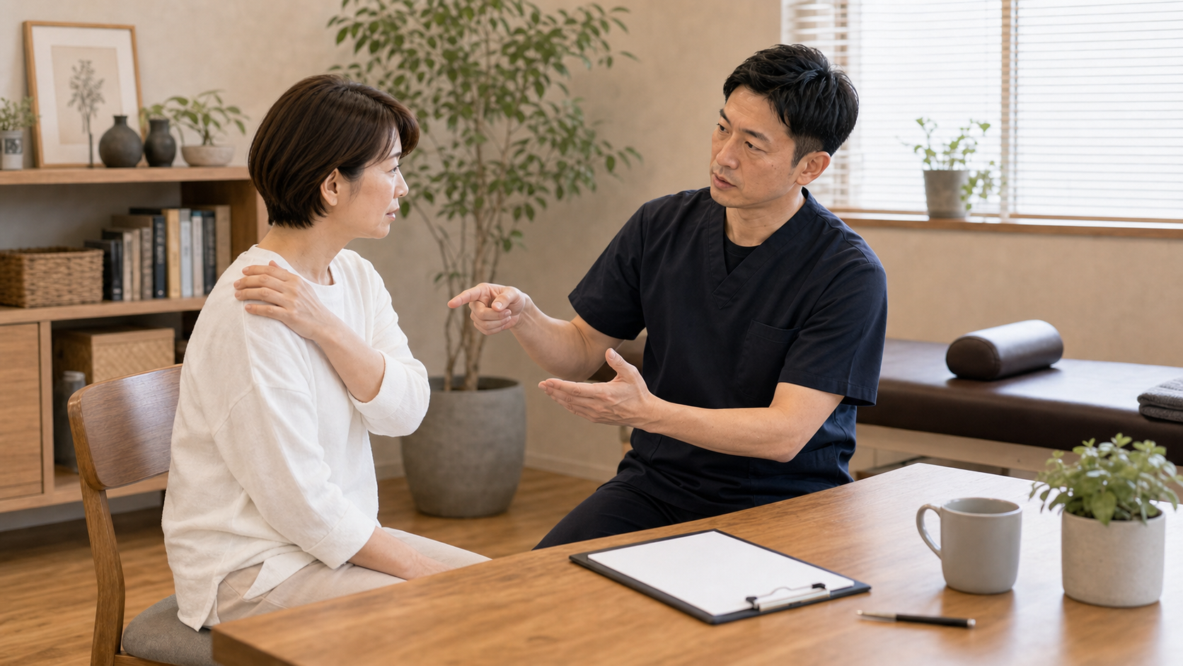 腕や肩の症状で医療機関を優先すべきサインを相談するイメージ