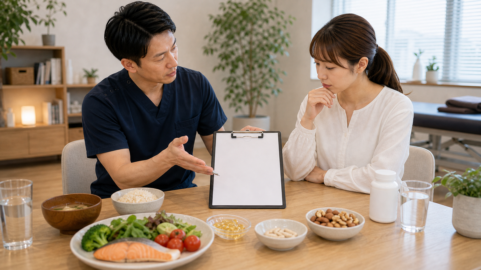 ビタミンの不足と過剰摂取の注意点を相談するイメージ