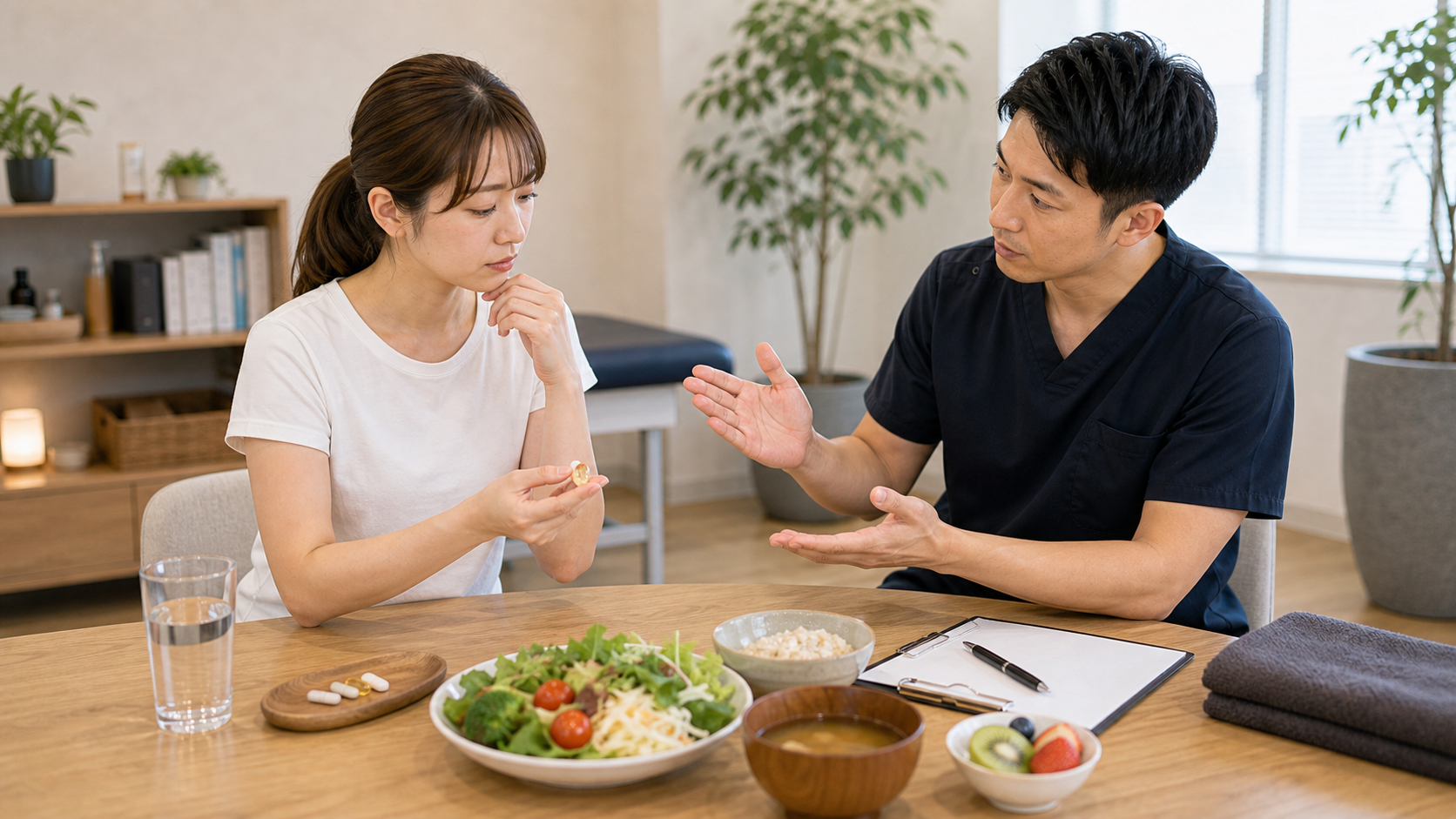 ビタミン摂取で避けたい食事とサプリの使い方を相談するイメージ