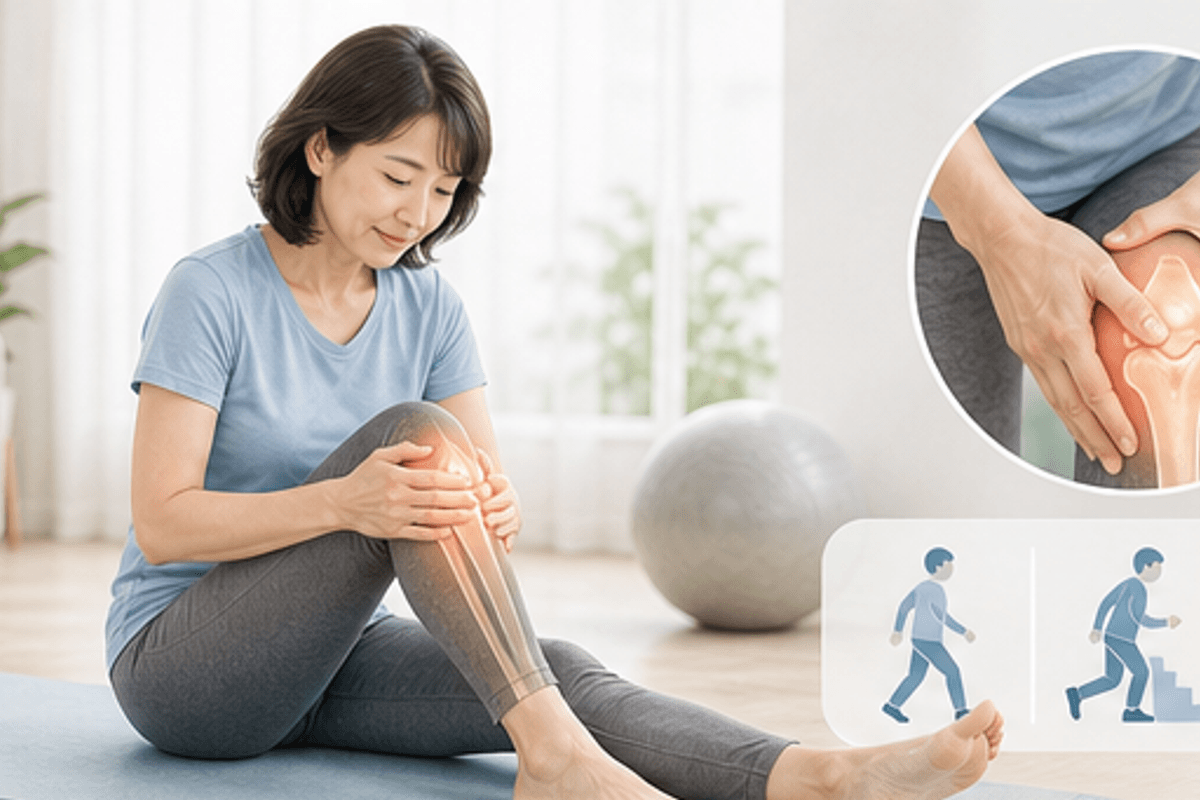 変形性膝関節症にストレッチが必要な理由を図解した変形性膝関節症のストレッチで膝の痛みを楽にする方法の説明画像