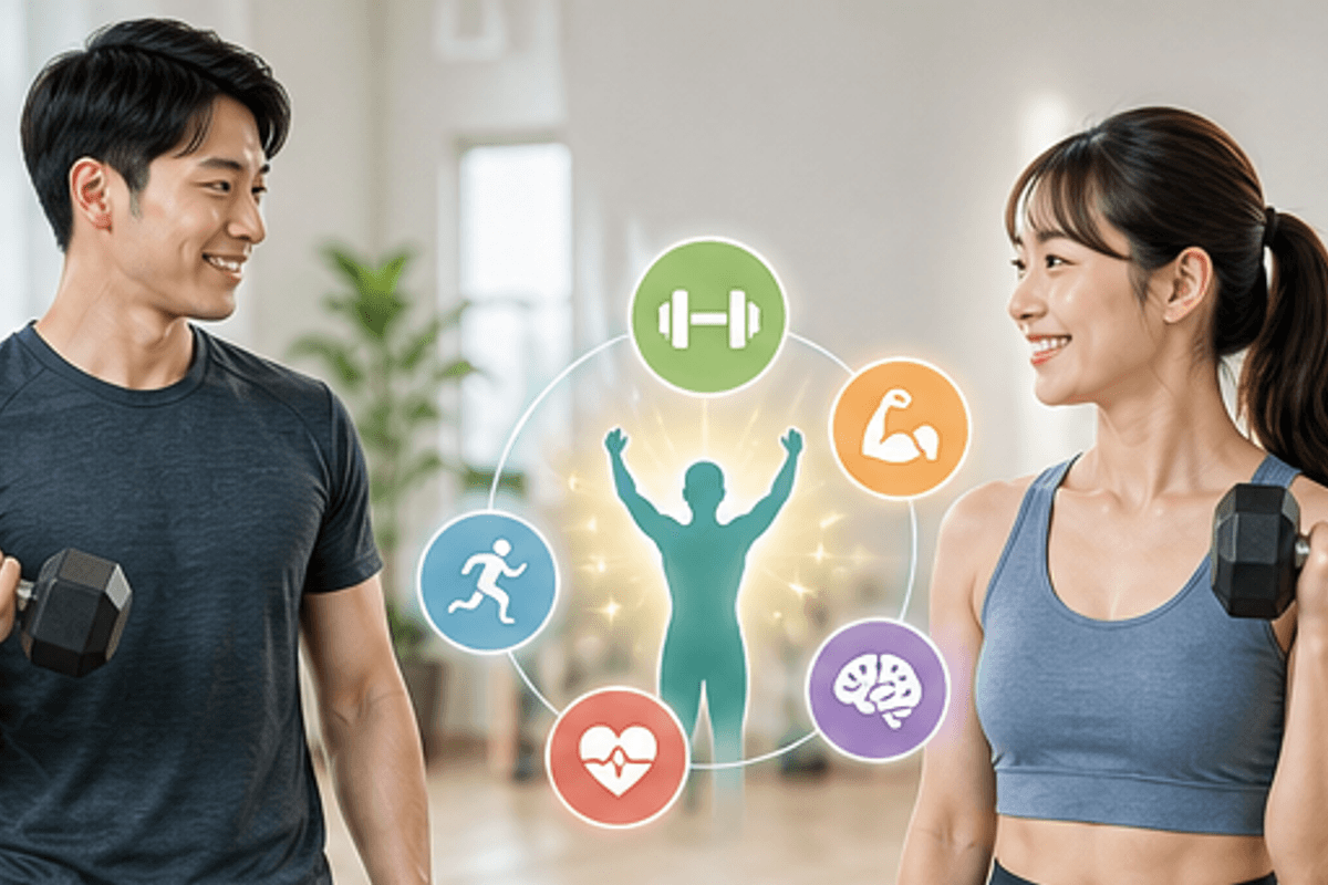 筋トレの効果10選｜全体像を図解した筋トレの効果10選の説明画像