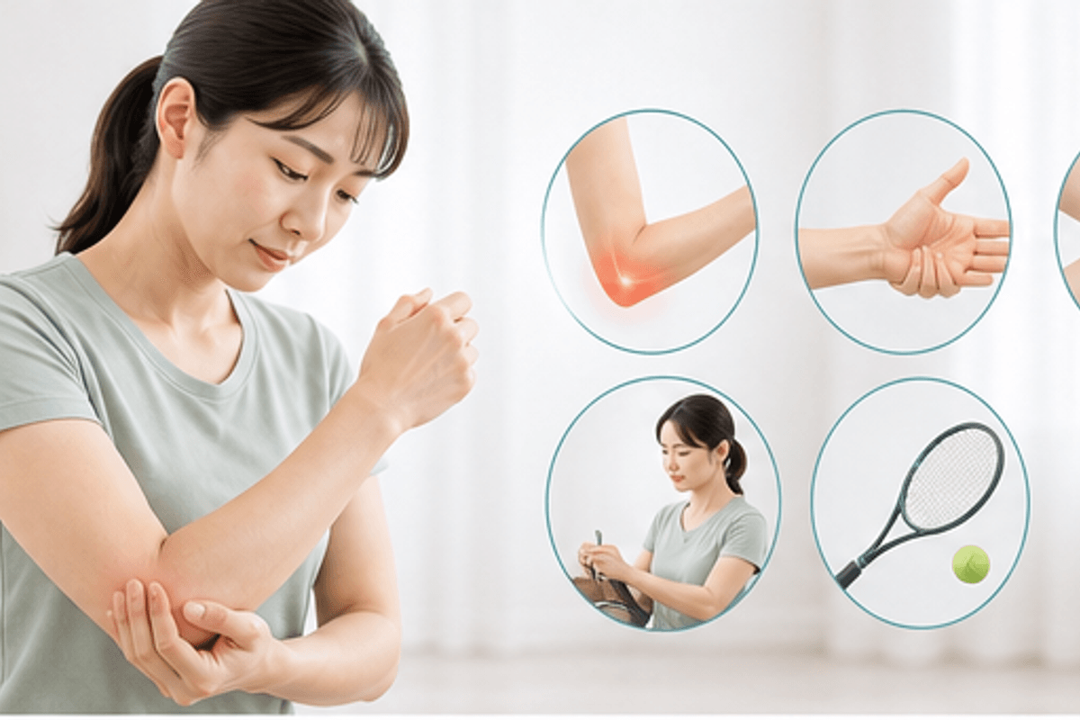 テニス肘の治し方|まず押さえるべき要点を図解したテニス肘の治し方の説明画像
