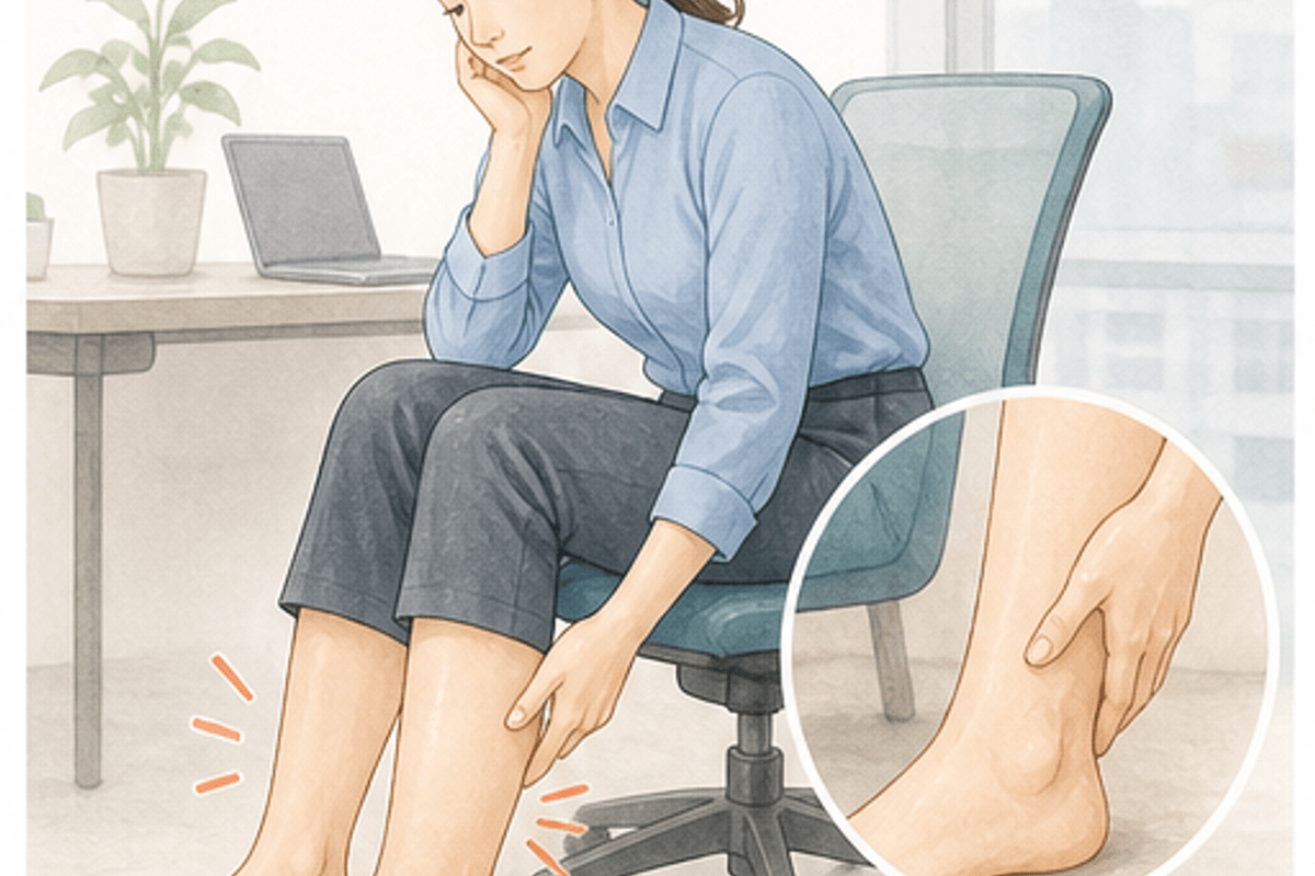 足のむくみとは｜「第二の心臓」が止まると起こるを図解した足のむくみを即効で解消する方法の説明画像