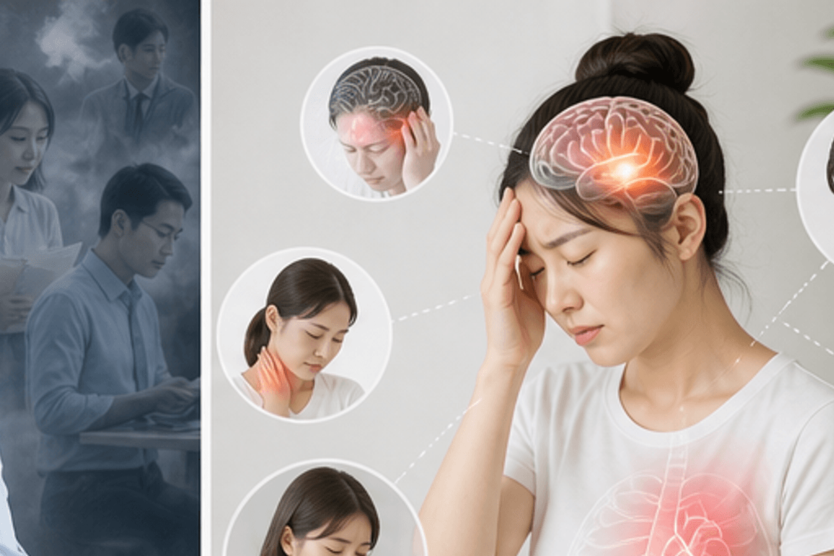 疲れが限界に達した時の身体症状15を図解した疲れが限界に達した時の症状の説明画像