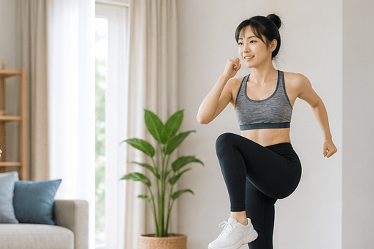 ダイエットに効果的な室内運動10選｜有酸素5+筋トレ5を図解したダイエットに効果的な室内運動10選の説明画像