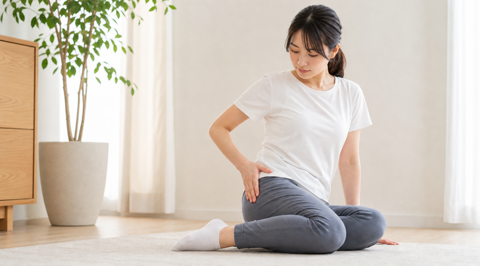 お姉さん座りが骨盤や股関節に与える影響のイメージ