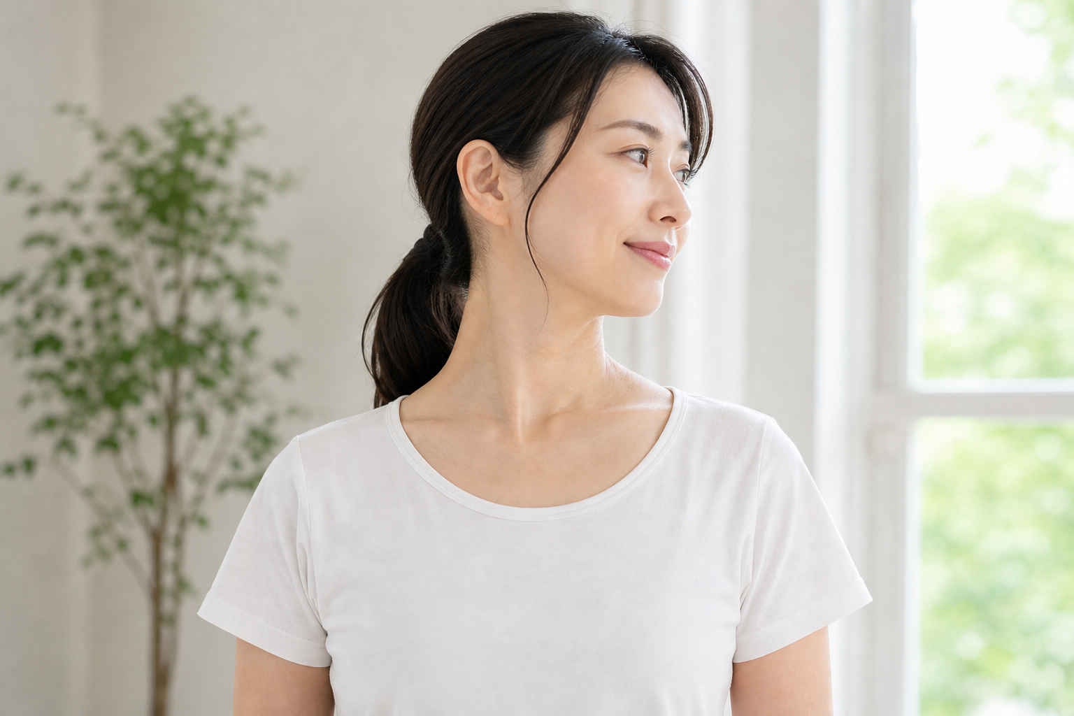 首を横に向ける動きと胸鎖乳突筋の役割のイメージ
