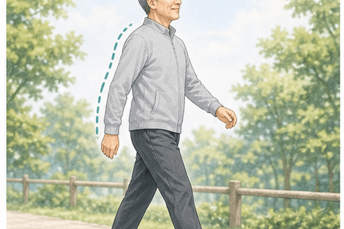 歩数と距離・時間の関係を図解した健康維持に必要な1日の歩数の説明画像