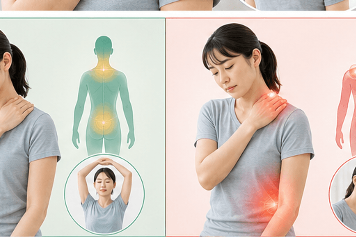 「好転反応」とは何か、その実態を図解した揉み返しとは何かの説明画像