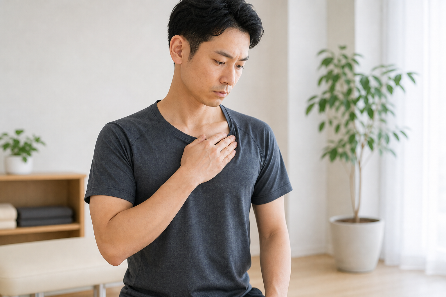 鎖骨の下の痛みを筋肉由来か注意すべき原因か見分けるイメージ