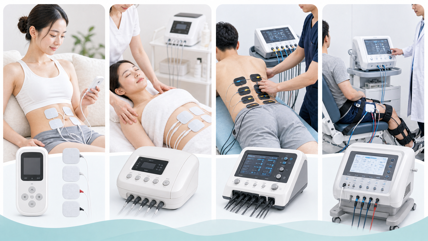 家庭用EMS・エステ用EMS・業務用EMS・医療用EMSの違いを比較する画像