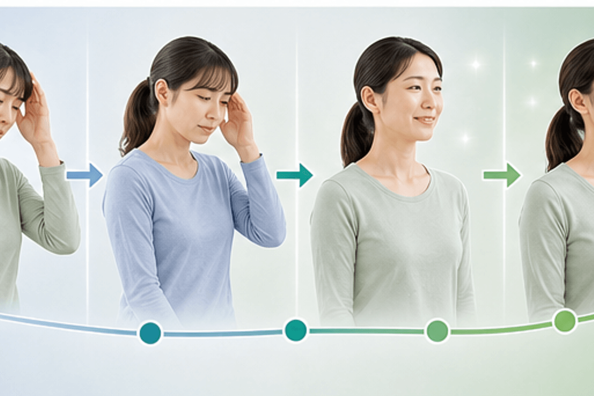 好転反応はどのくらい続くのかという期間の目安を図解した整体の好転反応とはの説明画像
