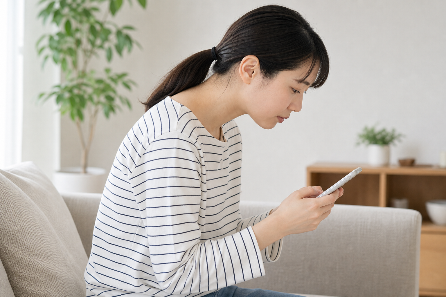スマホ姿勢で胸鎖乳突筋が硬くなりやすいイメージ