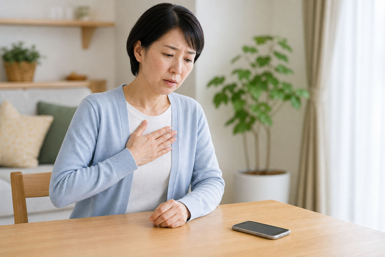 横隔膜の痛みで受診を考えるサインのイメージ