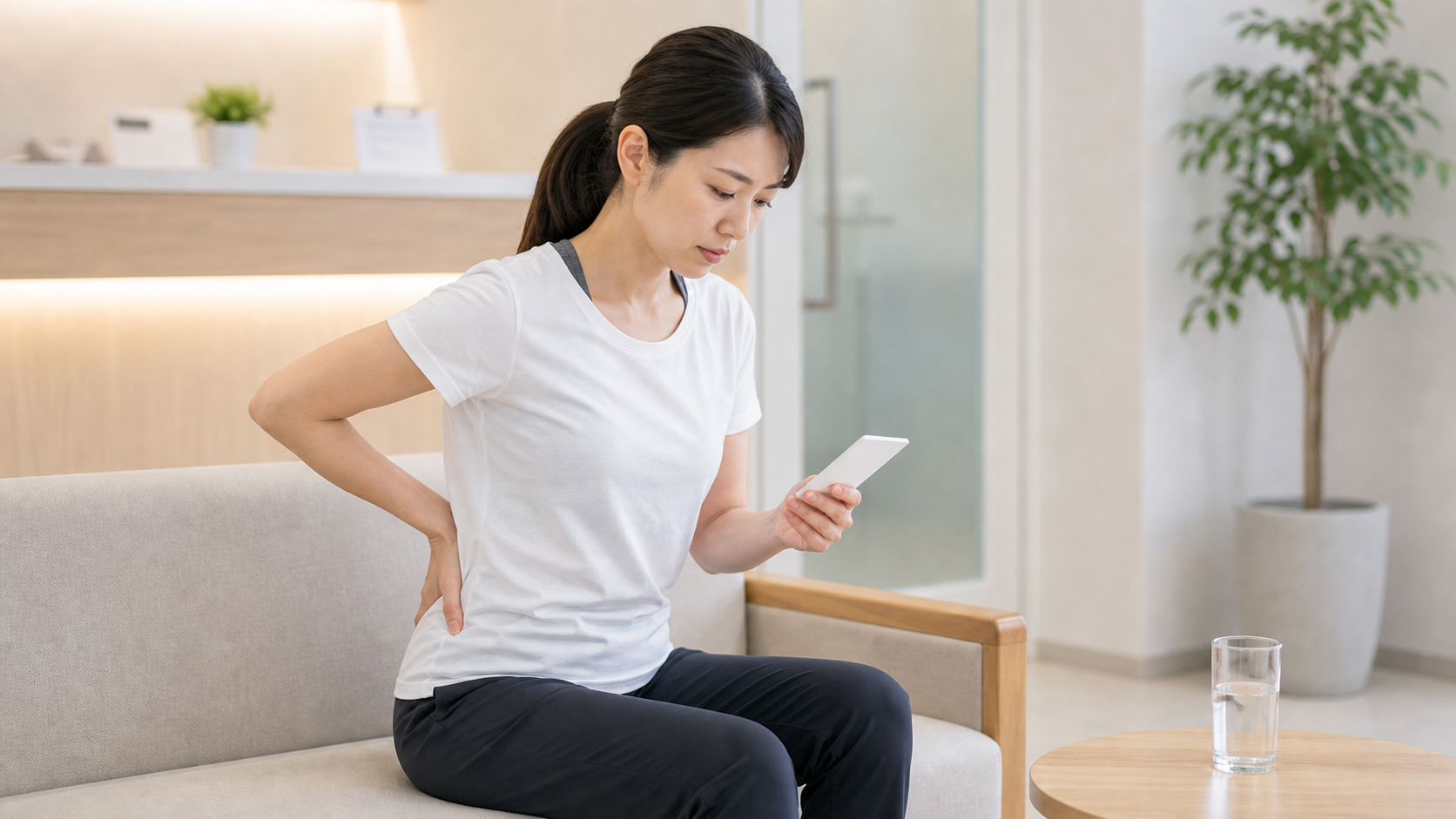 右腰の痛みで急いで受診するサインのイメージ