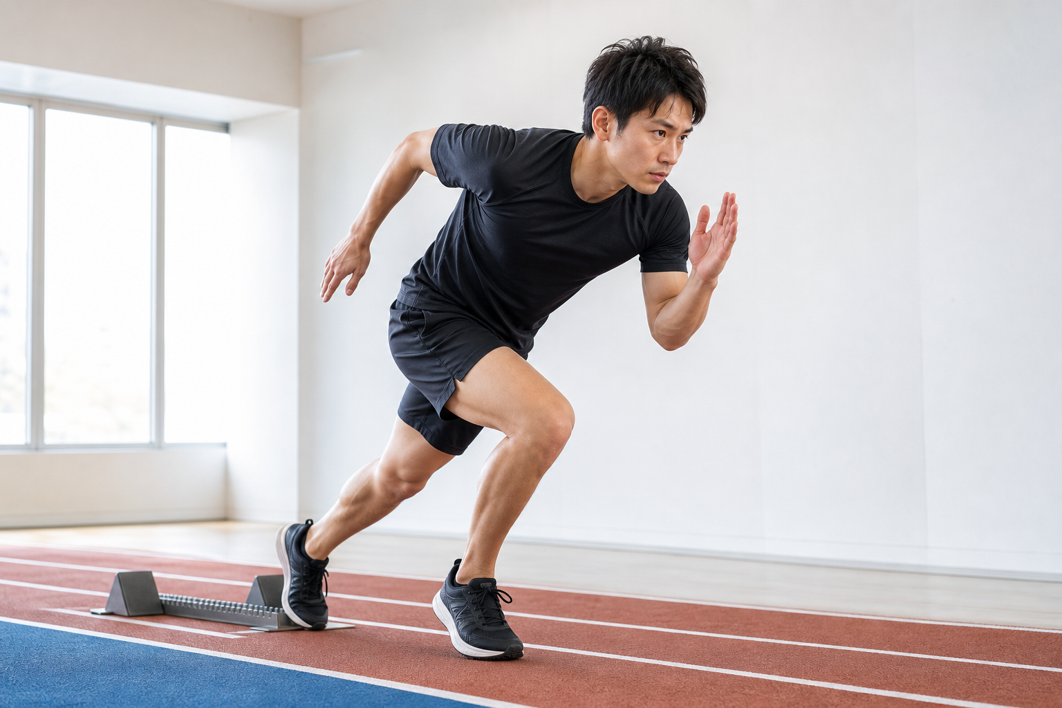 パフォーマンス向上のために走る動きを整えるイメージ
