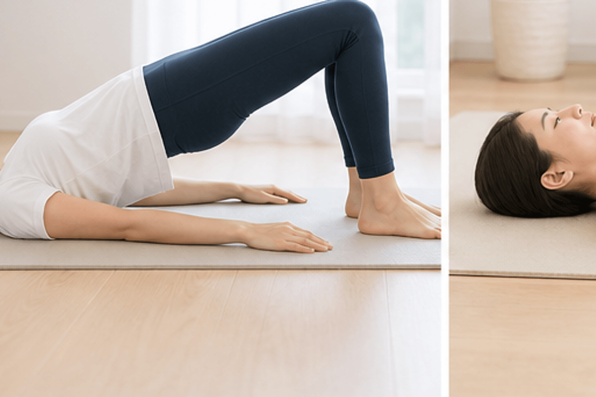 寝ながら骨盤矯正ストレッチで「痩せる」のは本当？を図解した寝ながらできる骨盤矯正ストレッチの説明画像