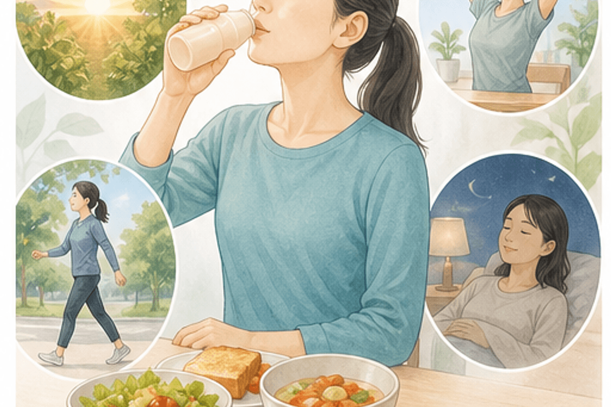 効果的な飲み方｜5つのコツを図解したヤクルトの効果と健康効果の説明画像