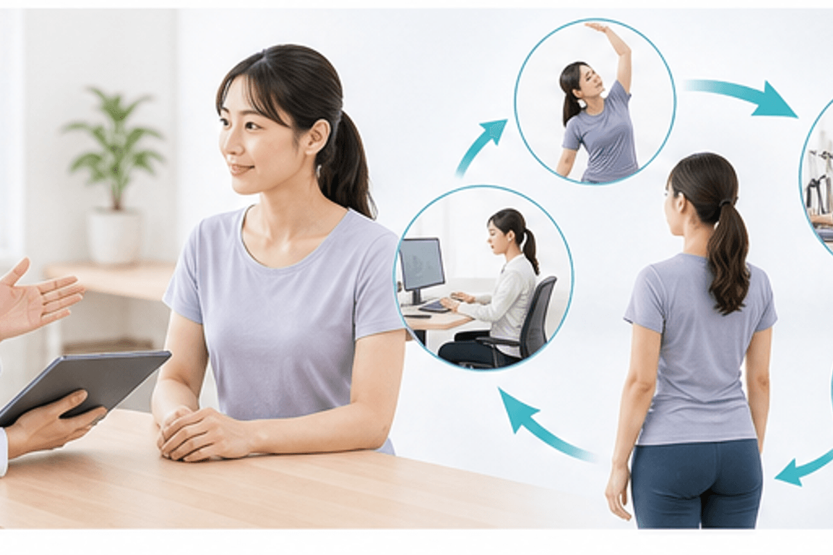 受動と能動：両者の根本的な違いを図解した整体とピラティスの違いの説明画像