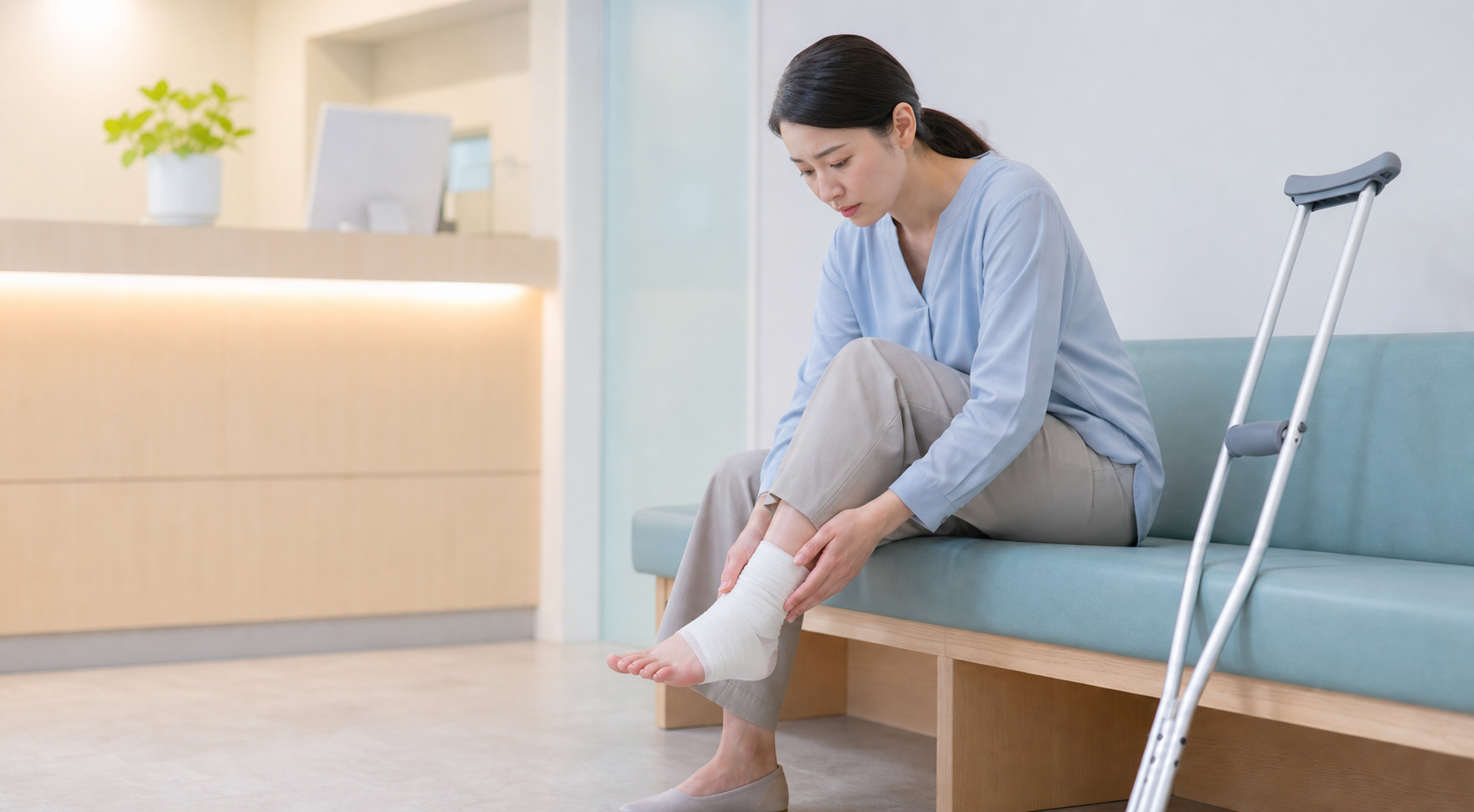 捻挫と骨折の見分けで受診を検討するイメージ