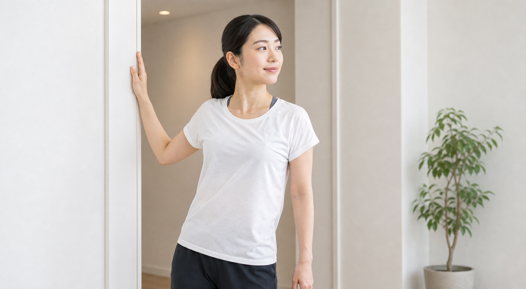 大胸筋を伸ばす胸を開くストレッチのイメージ