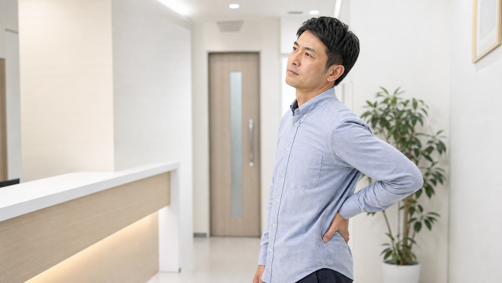 腰の症状で医療機関への相談を考えるイメージ