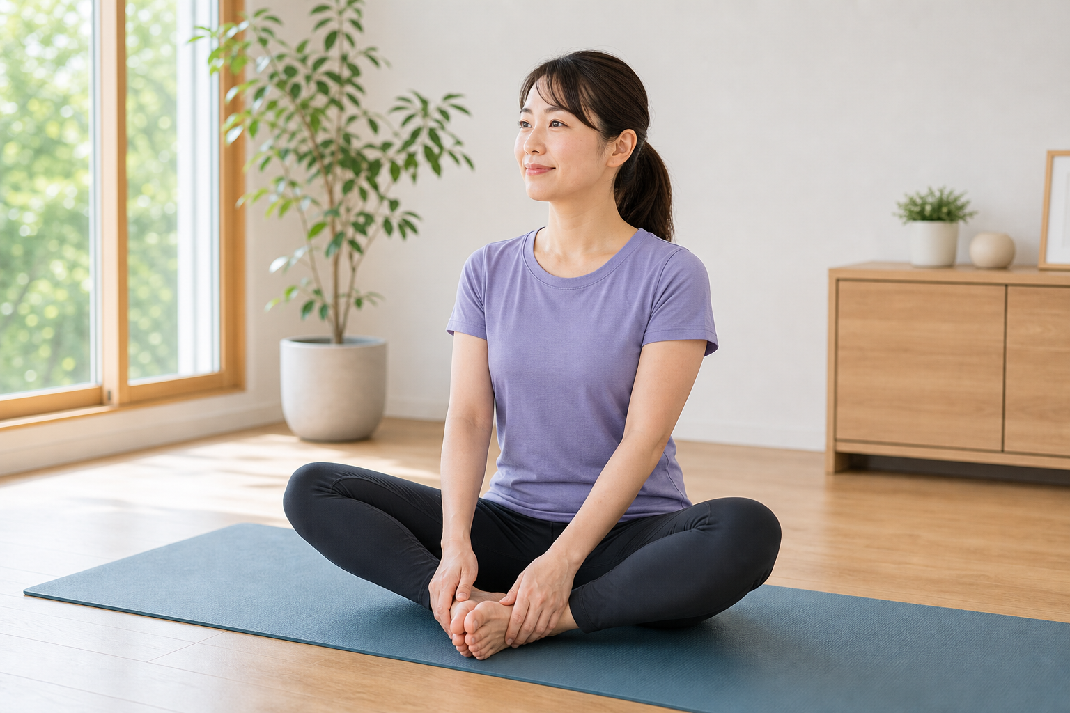 股関節まわりをストレッチするイメージ