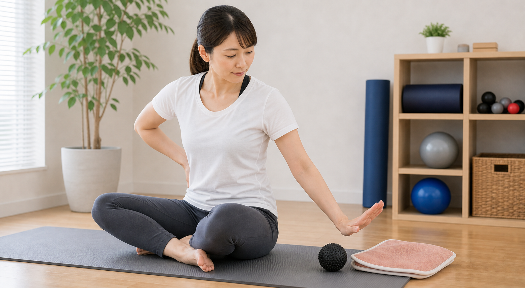 右腰の痛みで避けたいNG行動のイメージ