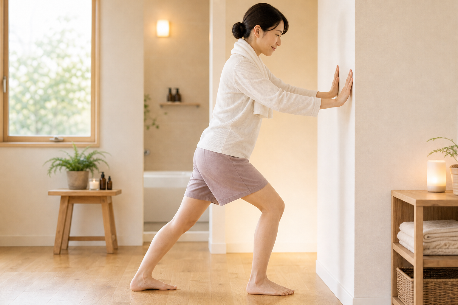 ふくらはぎストレッチの効果を高める準備と習慣のイメージ