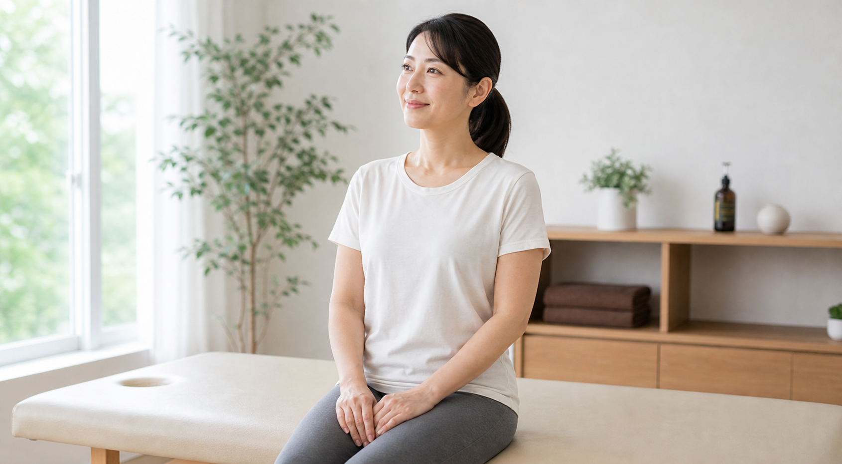 お姉さん座りや骨盤の偏りを整体で相談するイメージ
