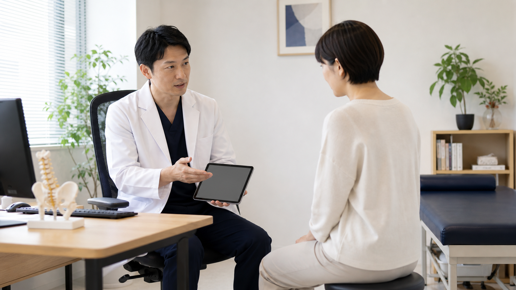 ぎっくり腰で医療機関へ相談したいサインのイメージ