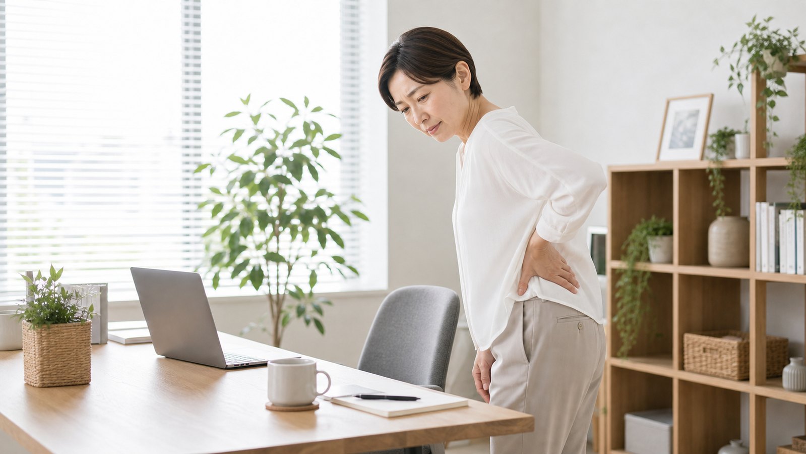 腰が重い重だるい状態を感じるイメージ