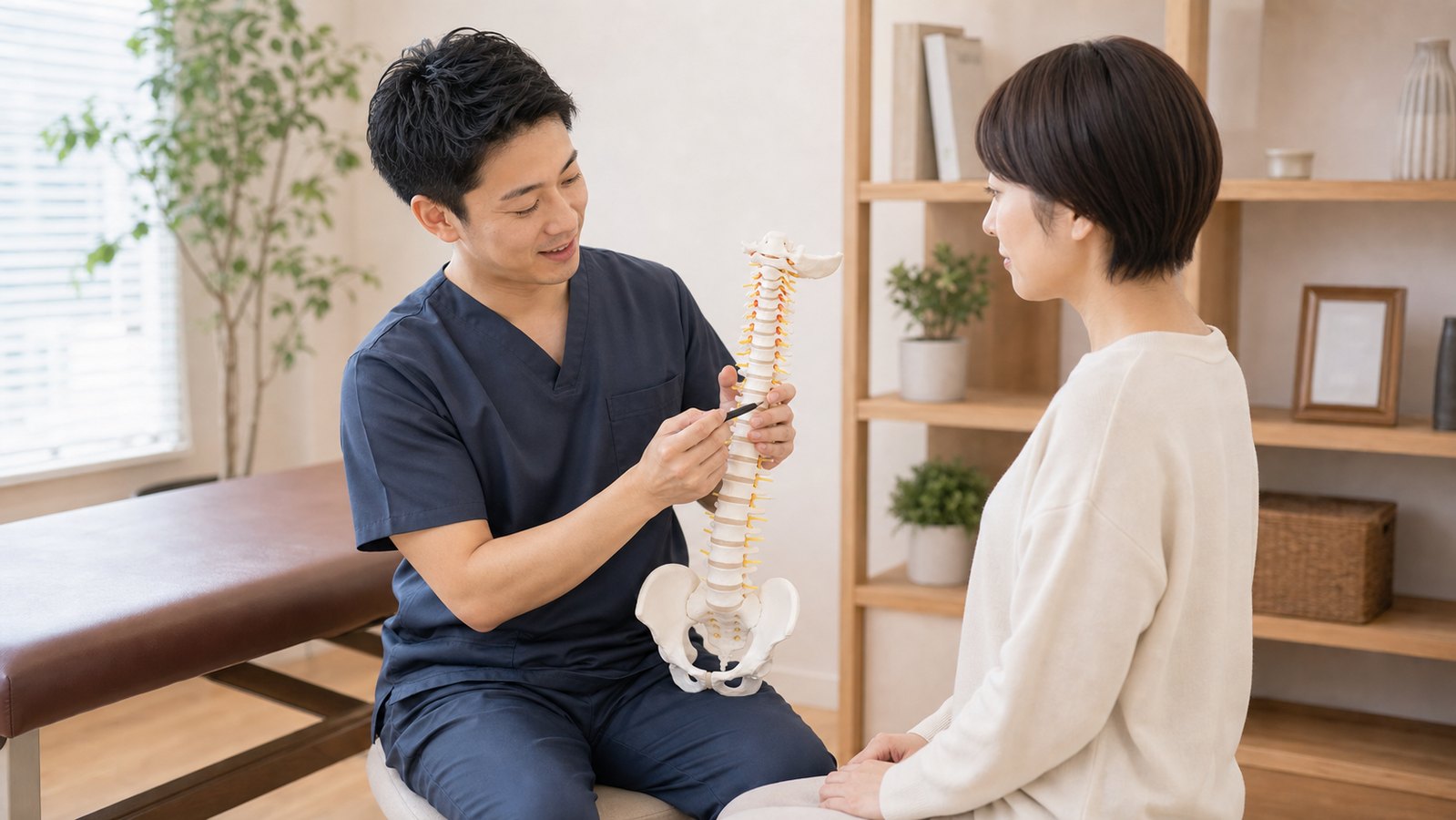 首の左側が痛い時に無理な動きを避けるイメージ