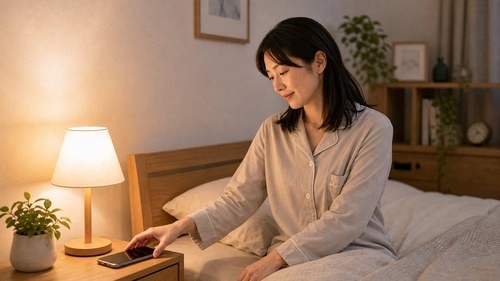 睡眠前に生活リズムを整えるセルフケアイメージ