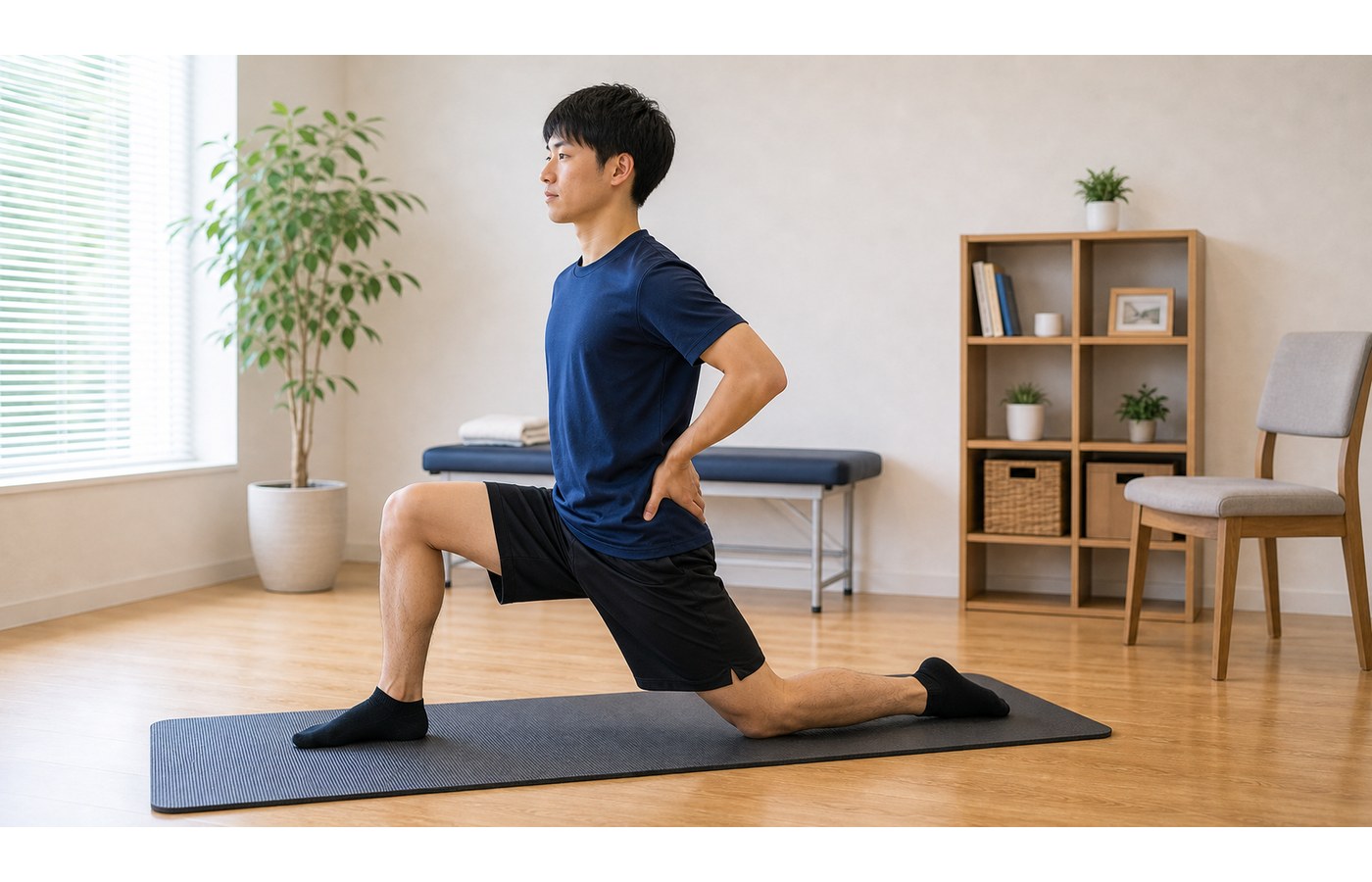 腰やお尻と太ももをやさしくほぐすイメージ