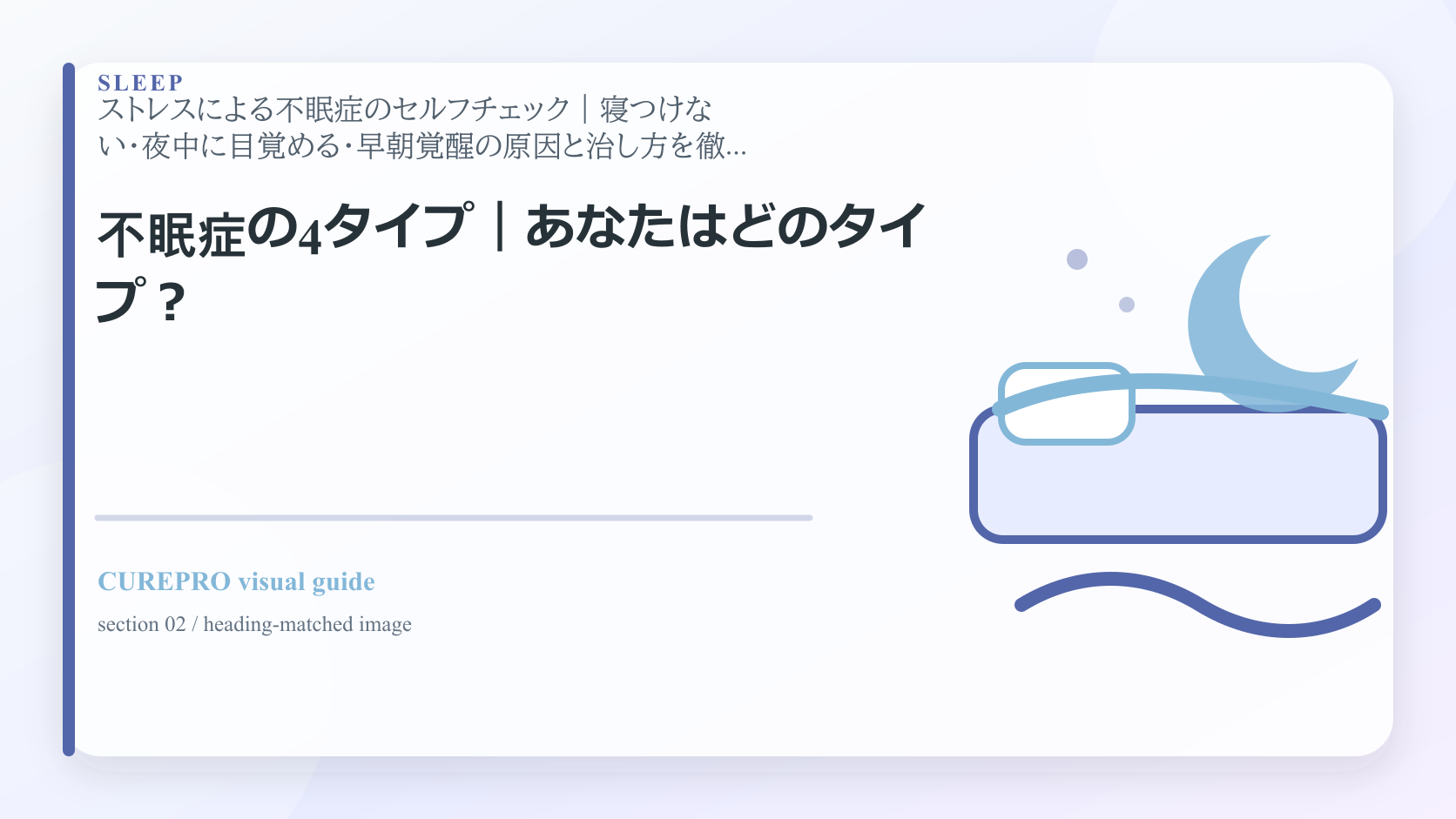 不眠症に関わる寝つきや途中で目が覚める悩みを確認するイメージ
