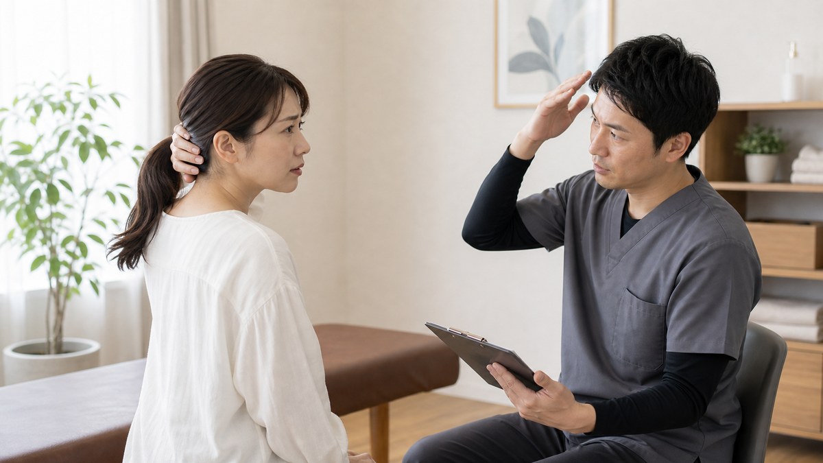 後頭部の痛みについて相談するイメージ