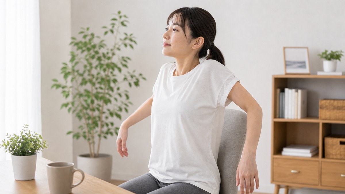 首や肩を無理なくゆるめるセルフケア