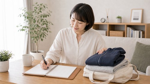 整体に通い続ける予定を立てる女性