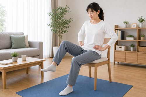 股関節まわりを無理なくやさしく動かす女性