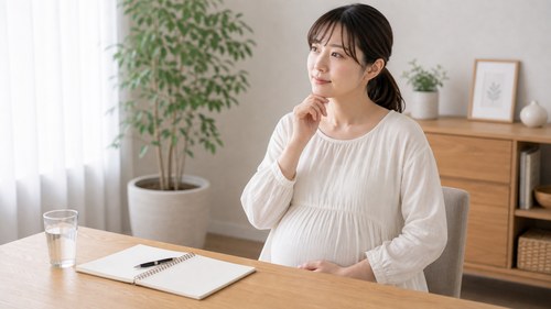 安定期でも慎重に体調を確認する妊婦さん