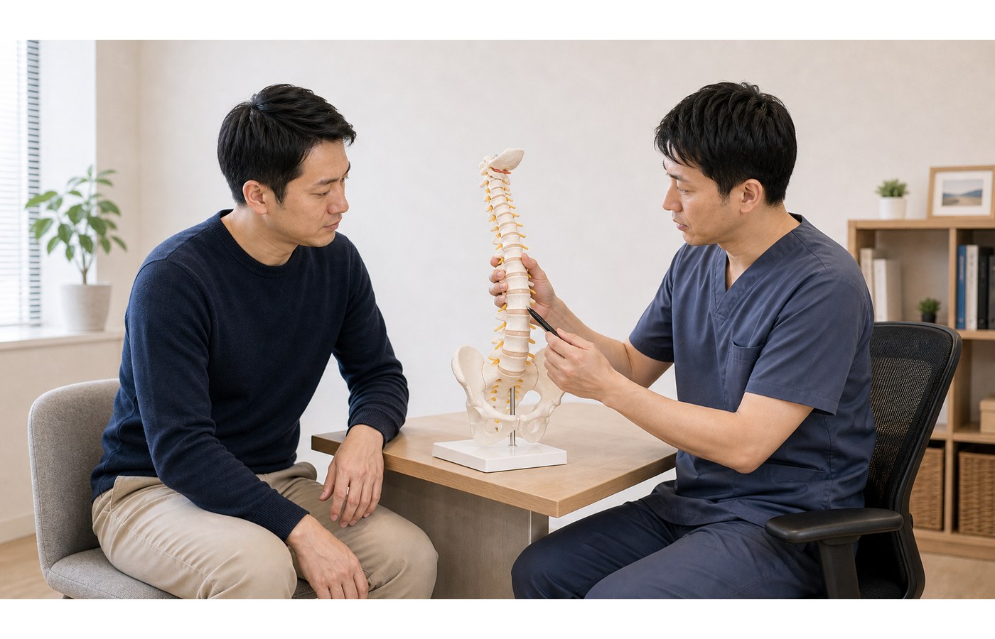 椎間板ヘルニアで腰椎や神経の状態を確認するイメージ