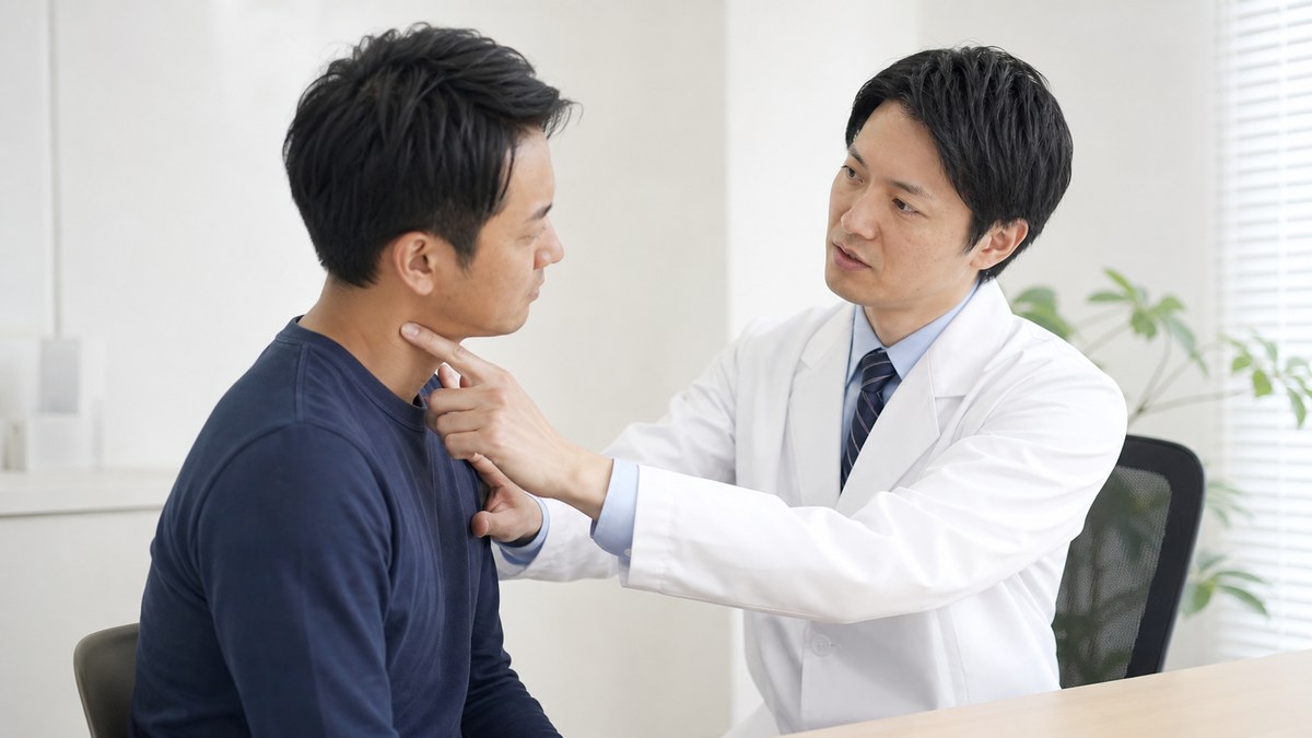 注意が必要な首の痛みを医療機関へ相談するイメージ