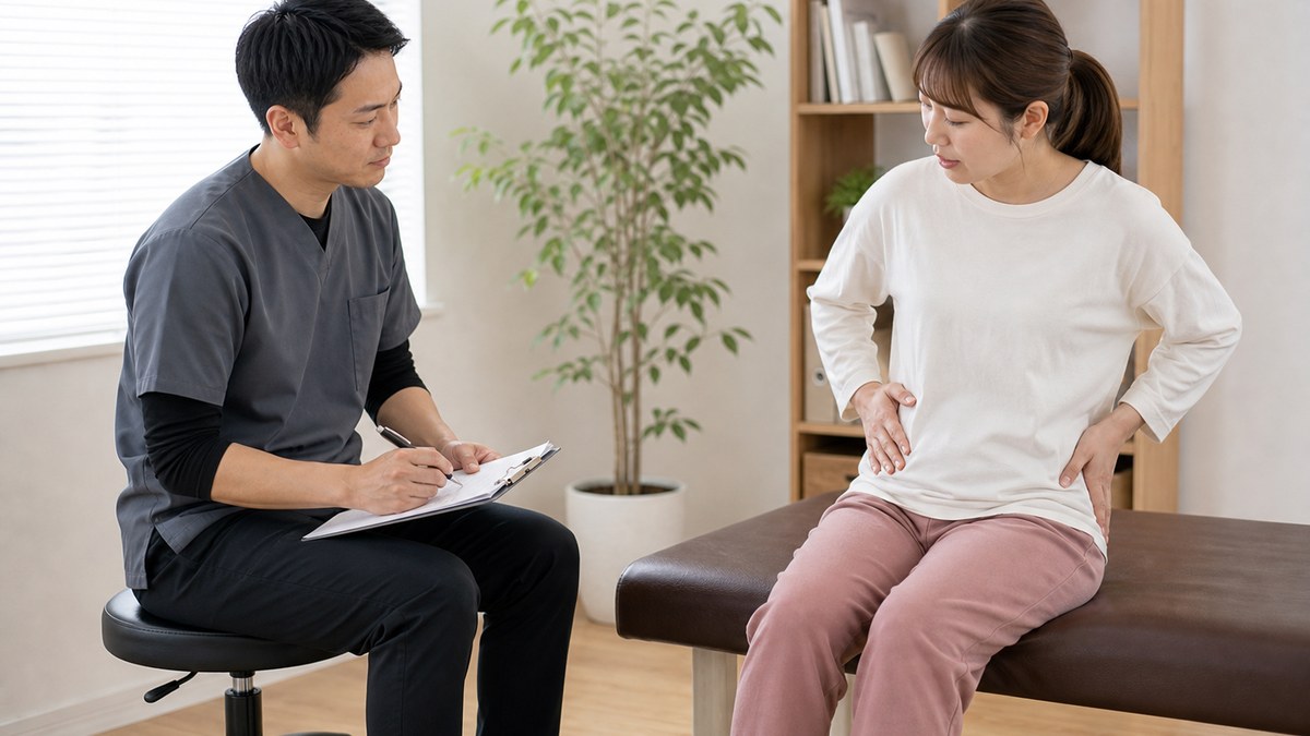 産後の股関節痛について専門家に相談するイメージ