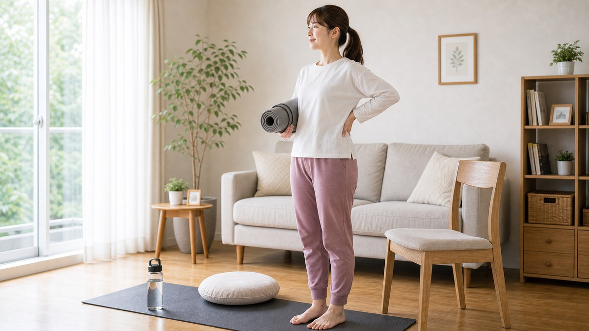 産後腰痛と向き合うために日常生活で腰への負担を見直すイメージ