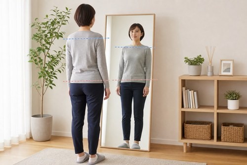 草加新田で骨盤まわりの姿勢やバランスを確認するイメージ