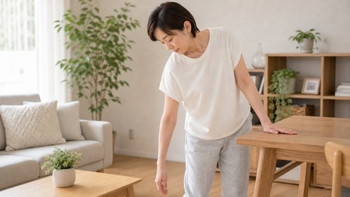 肩こりと向き合いながら日常の姿勢や首肩の負担を見直すイメージ